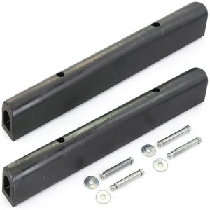 TonGass (2-Pack, Black, 39"x3.9"x4.1", Weight 18.7 Lbs) Heavy-Duty Rubber Dock Bumper for Marinas Boat Docks Bumpers Rubber Boat Bumper for Docking, Boats Slips with 1/2" Thick Ribs 2 Mounting Holes-0
